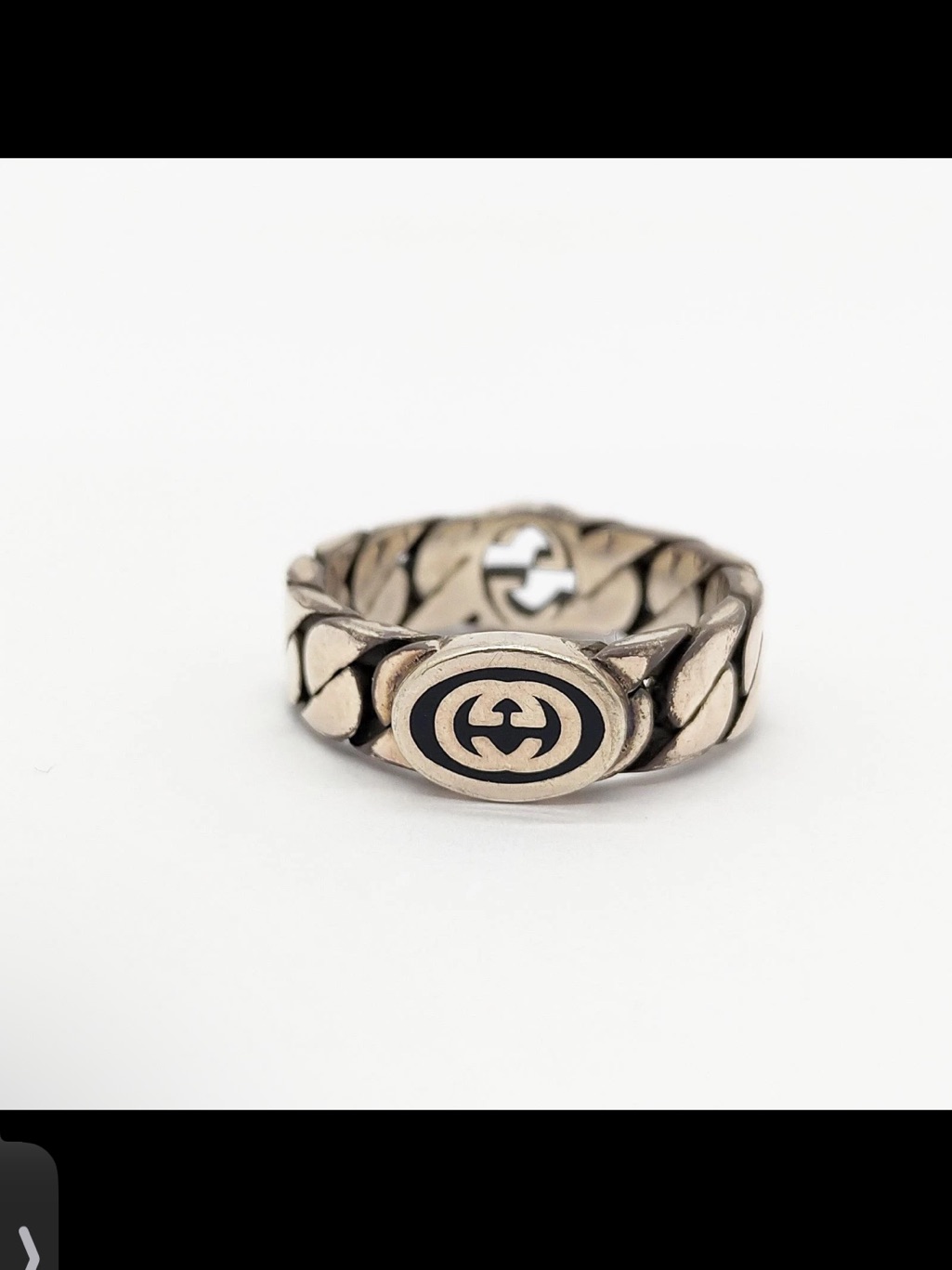 Gucci Silver Interlinked Logo Ring